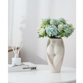 【Jun Jun】陶瓷素燒美體藝術花器 花瓶