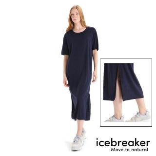 【Icebreaker】女 Granary 圓領短袖長版洋裝-JN150(女裝/休閒服/洋裝/美麗諾羊毛)