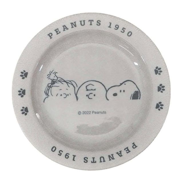 【Kamio】SNOOPY 史努比 陶瓷餐盤 陶瓷盤子 19.5cm 特寫 灰(餐具雜貨)