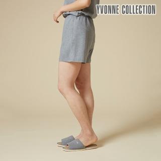 【YVONNE 以旺傢飾】純棉素色平口短褲(暗灰)