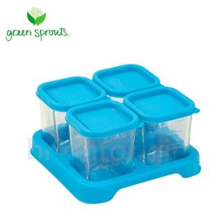 【Green Sprouts】副食品小分裝盒120ml(一組4入-玻璃-藍色)