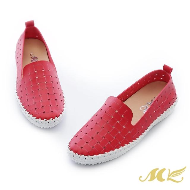 【MK】簡單穿系列-台灣手作編織鏤空馬克休閒鞋(紅色)