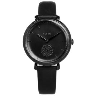 【FOSSIL】極簡主義 經典酷黑 獨立秒針 礦石強化玻璃 日本機芯 真皮手錶 黑色 36mm(ES4490)