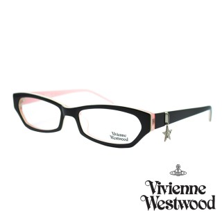 【Vivienne Westwood】光學鏡框閃耀星星垂飾英倫龐克風-黑粉 VW167 02(黑粉 VW167 02)