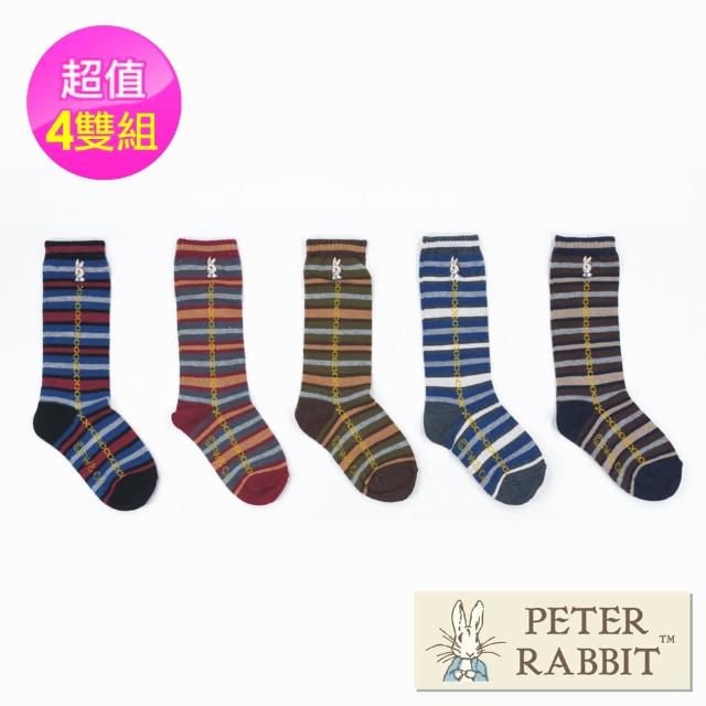【PETER RABBIT 比得兔】兒童精繡中統襪4雙組(專櫃精品)