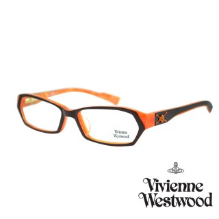 【Vivienne Westwood】光學鏡框英倫龐克風-黑橘-VW190 01(黑橘-VW190 01)