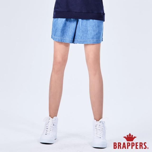 【BRAPPERS】女款 Boy friend系列-鬆緊帶寬版五分褲(藍)
