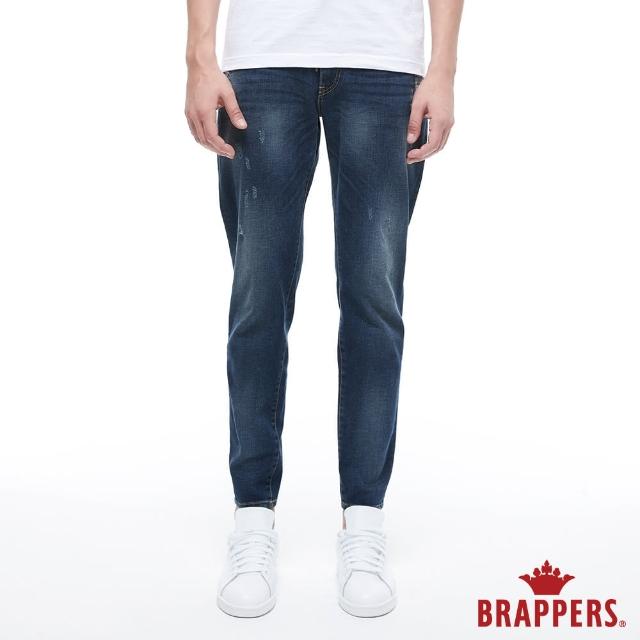 【BRAPPERS】男款 鬆緊帶窄管束口褲(藍)
