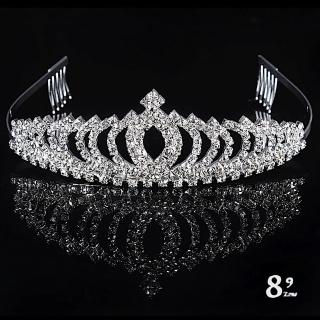 【89 zone】法式古典公主 皇冠 髮飾 頭飾 飾品 髮箍 1 入(銀)
