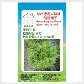 【蔬菜工坊】A89.綠香火焰綠萵苣種子0.4克(約380顆)