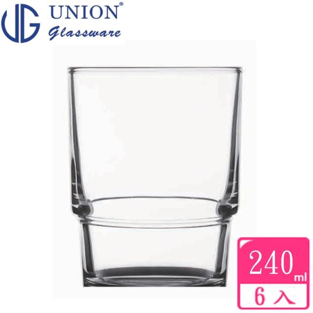 【泰國UNION】玻璃可疊式水杯240cc(六入組)
