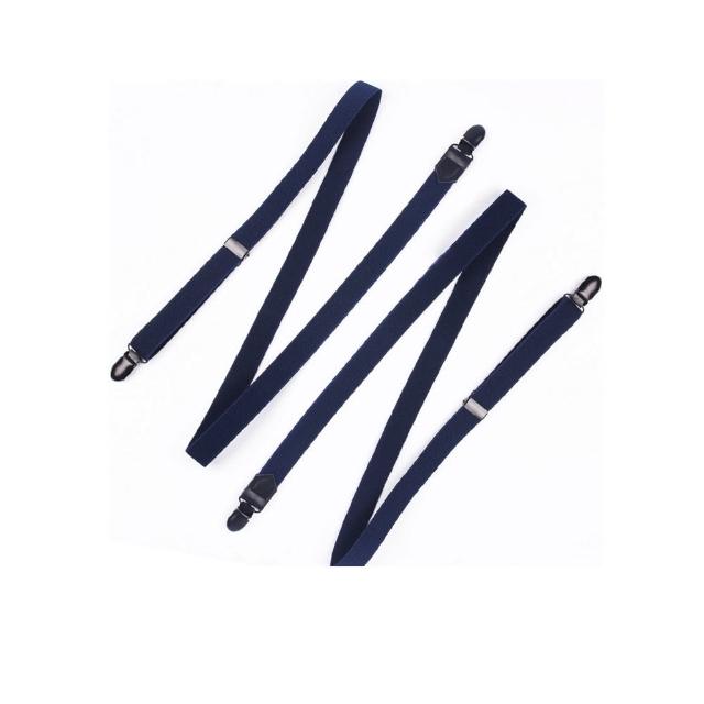 【拉福】獨立2cm真皮質朴中質感西裝吊帶(深藍+黑夾)