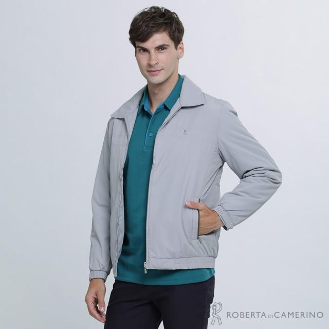 【ROBERTA 諾貝達】簡約百搭 絨面內裡夾克外套(灰色)