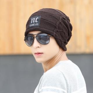 【Acorn 橡果】韓系保暖防風針織帽套頭包頭帽情侶帽毛帽1903(咖啡)