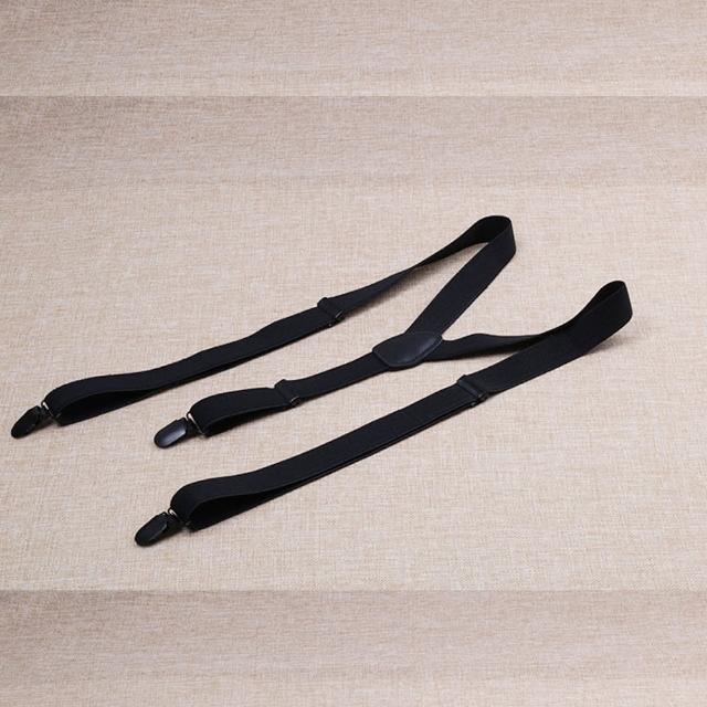 【拉福】三夾2cm皮質黑金鋼高質感西裝吊帶(黑色)