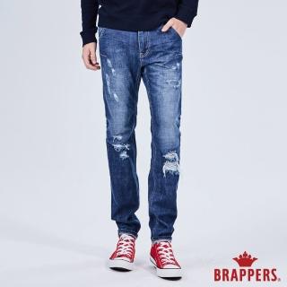 【BRAPPERS】男款 HM-中腰系列-全棉直筒垮褲(藍)