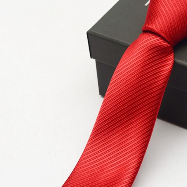 【拉福】領帶窄版領帶6cm領帶拉鍊領帶(大紅色)
