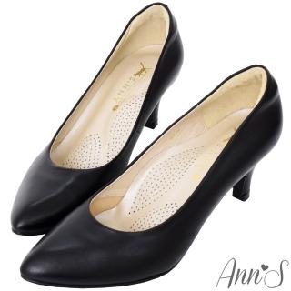 【Ann’S】完美比例六公分尖頭全真皮包鞋(黑)