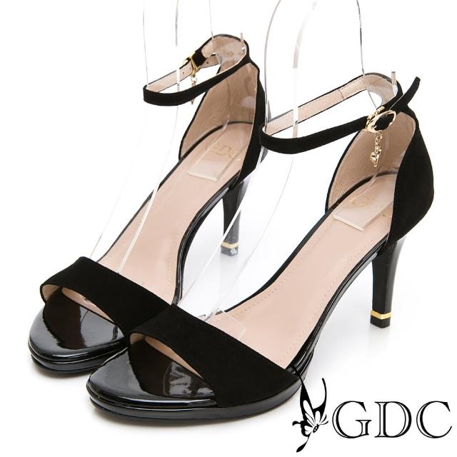 【GDC】優雅LADY羊絨一字後包素色中高跟涼鞋-黑色(913346)