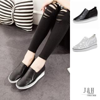 【J&H collection】休閒鏤空洞洞百搭平底鞋(現+預 黑色 / 白色)