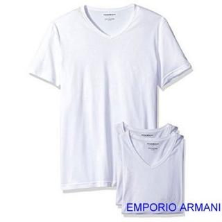 【EMPORIO ARMANI】男時尚品味標誌彈力棉白色內衣-網