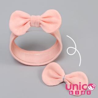 【UNICO】兒童素色羊毛絨3戴款造型髮帶-粉色(髮飾/配件/聖誕)