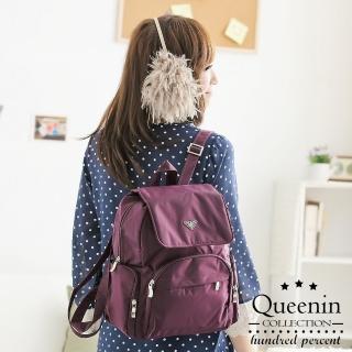 【DF Queenin】MIT輕旅行尼龍防潑水後背包-大-共3色