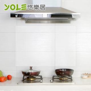 【YOLE 悠樂居】廚房自黏耐高溫防汙防油壁貼-透明#1134020(2入)