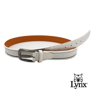 【Lynx】雙色線條小圓洞休閒皮帶(休閒品味皮帶)