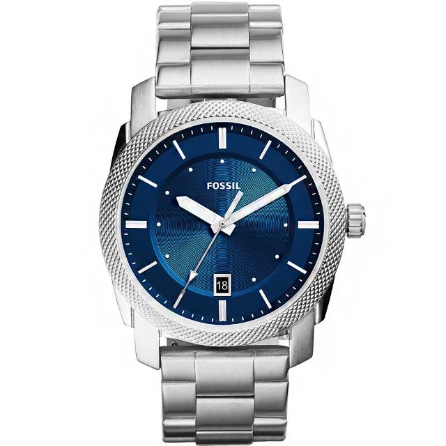 【FOSSIL】藍佃天馳大三針不鏽鋼腕錶-藍/42mm(FS5340)