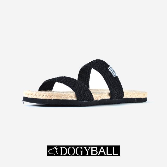 【DOGYBALL】Dogyball 簡單穿搭 輕鬆生活 簡約彈力帶草編涼拖鞋 黑色(可調整式涼拖鞋 實穿好搭配 台灣製造)
