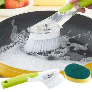 【iSFun】廚衛掃除 清潔劑噴瓶刷子二合一組(贈海綿刷頭)