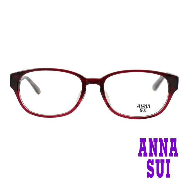 【ANNA SUI 安娜蘇】日系圖騰浮雕造型光學眼鏡-酒紅(AS583-203)