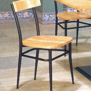 【ONE 生活】美特勒餐椅(木紋色板面鐵腳椅)