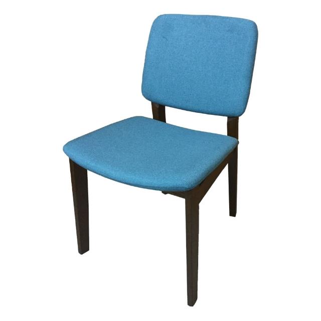 【AS雅司設計】Diana深胡桃色藍布面實木餐椅--48x53x80cm