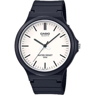 【CASIO 卡西歐】簡約指針設計時尚錶-黑x白(MW-240-7E)
