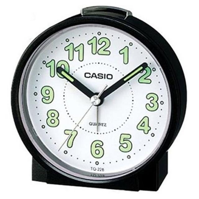 【CASIO 卡西歐】圓形桌上型鬧鐘(TQ-228-1)