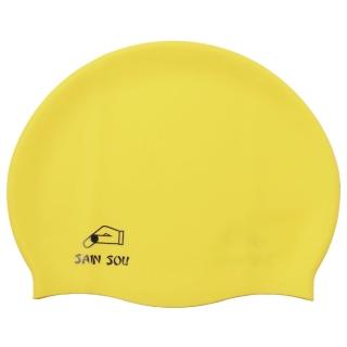 【聖手牌】防滑透氣黃色矽膠泳帽(泳帽)