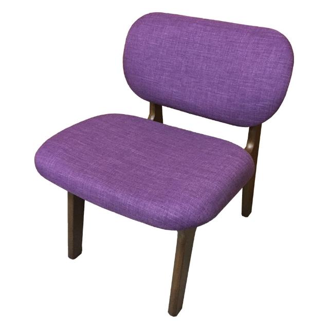 【AS雅司設計】Emily胡桃色紫布面實木餐椅-60x59x74cm