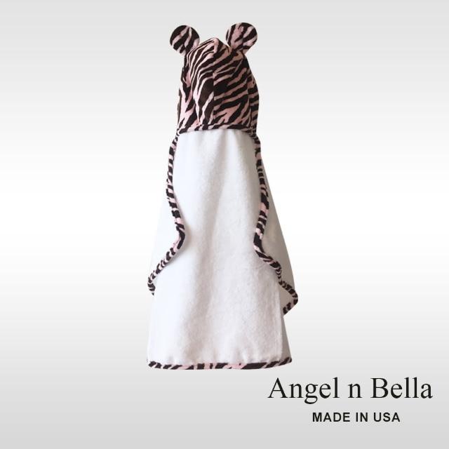 【Angel n Bella】兒童連帽浴巾(粉紅斑馬)