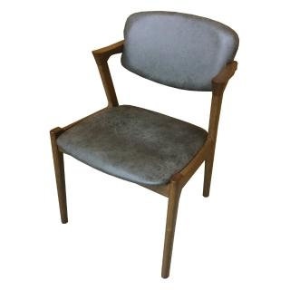 【AS雅司設計】Erin仿古皮面實木餐椅-54x58x78cm