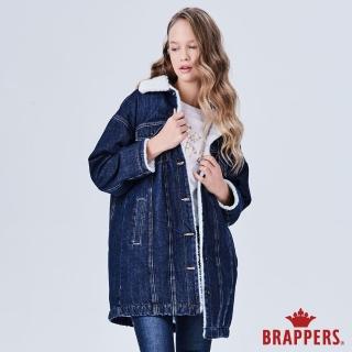 【BRAPPERS】女款 寬版羊羔絨牛仔外套(藍)