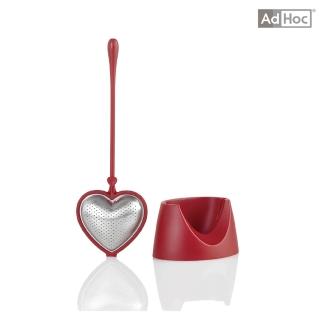 【AdHoc】愛心造型濾茶棒-含座/紅