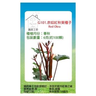 【蔬菜工坊】G101.赤焰紅秋葵種子(6克-約100顆)