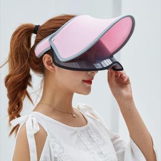 【CS22】雙層空頂防曬遮陽帽-粉色(遮陽帽)