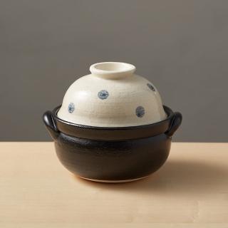 【有種創意食器】日本萬古燒-兩用蓋碗土鍋-水玉點點(1.1L)