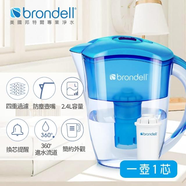 【Brondell】美國邦特爾 純淨濾水壺 （藍）(內含1芯)
