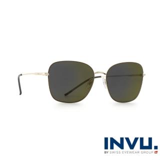 【INVU瑞士】來自瑞士飛行員造型水銀偏光太陽眼鏡(金-P1901D)