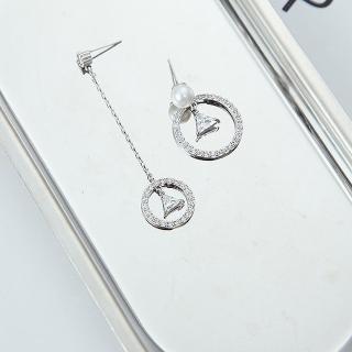 【HaNA 梨花】韓國唯美之圈飾珍珠不對稱耳環