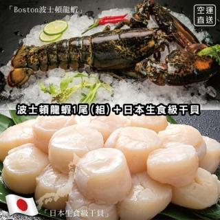 【三頓飯】日本生食級干貝1kg+(波士頓龍蝦1尾)